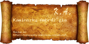 Kaminszky Ambrózia névjegykártya
